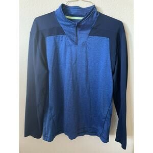 Champion Blue Two Tone Quarter Zip Long Sleeve Men’s Running Pullover Size M